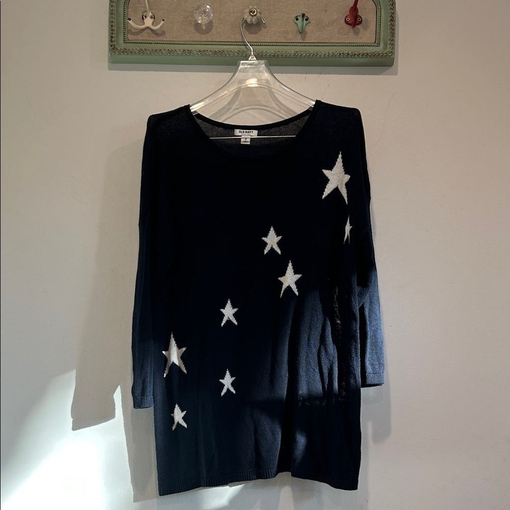 Old Navy Star Gaze Pullover knit Sweater navy blue women’s size XL